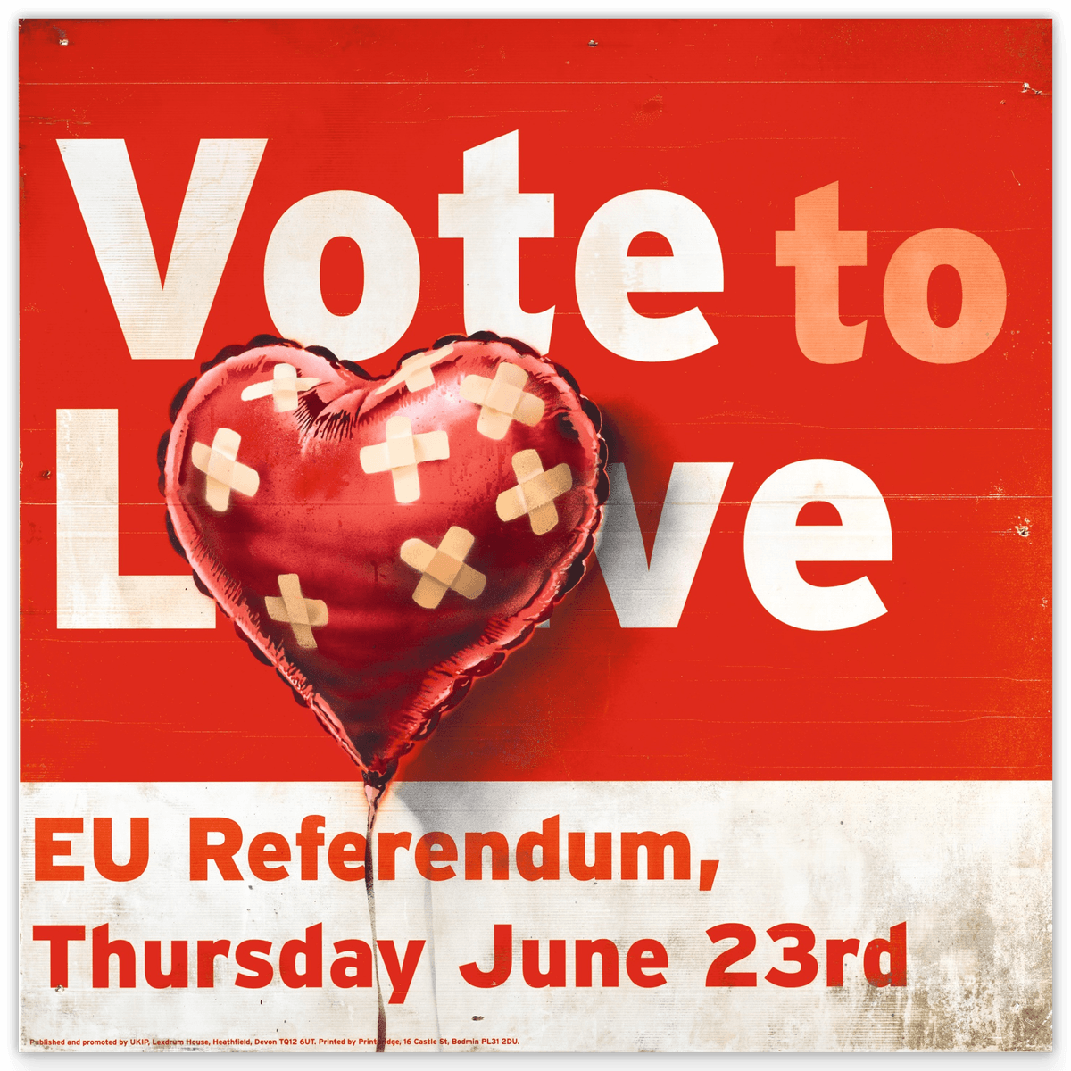 Vote for Love - Brexit Referendum EU - Heart Street Art Banksy - Modern Art Print - Perfect as a Gift, Living Room