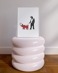 After Hover: Banksy Keith Haring - Bellender Hund, Pop-Art Modern Street-Art, Kunstdruck Klein bis Groß XXL - Wohnzimmer, Schlafzimmer