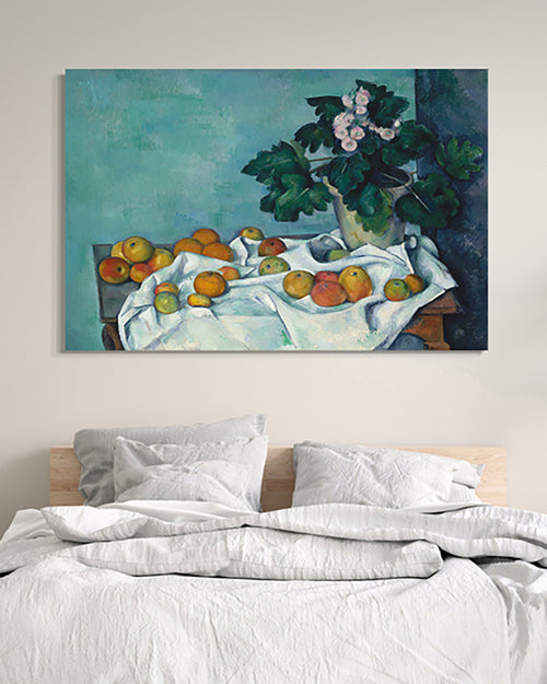 Leinwandbild-Stillleben-Cezanne-mit-aepfeln