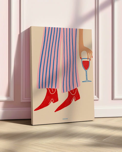Mode Leinwandbilder Stiefel rot abstrakt