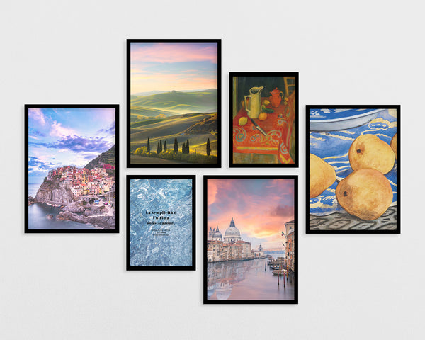 Set of 6 posters: "Italy"