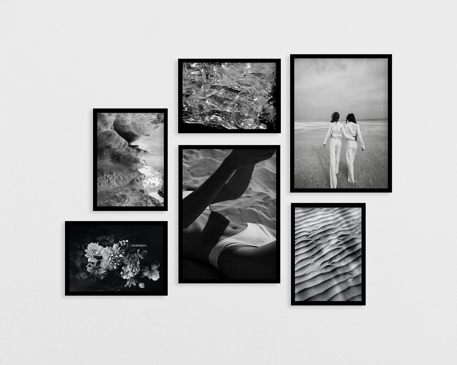 Set of 6 posters: Black and white 