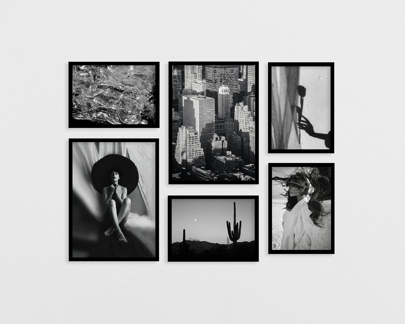 Set of 6 posters: Black and white 