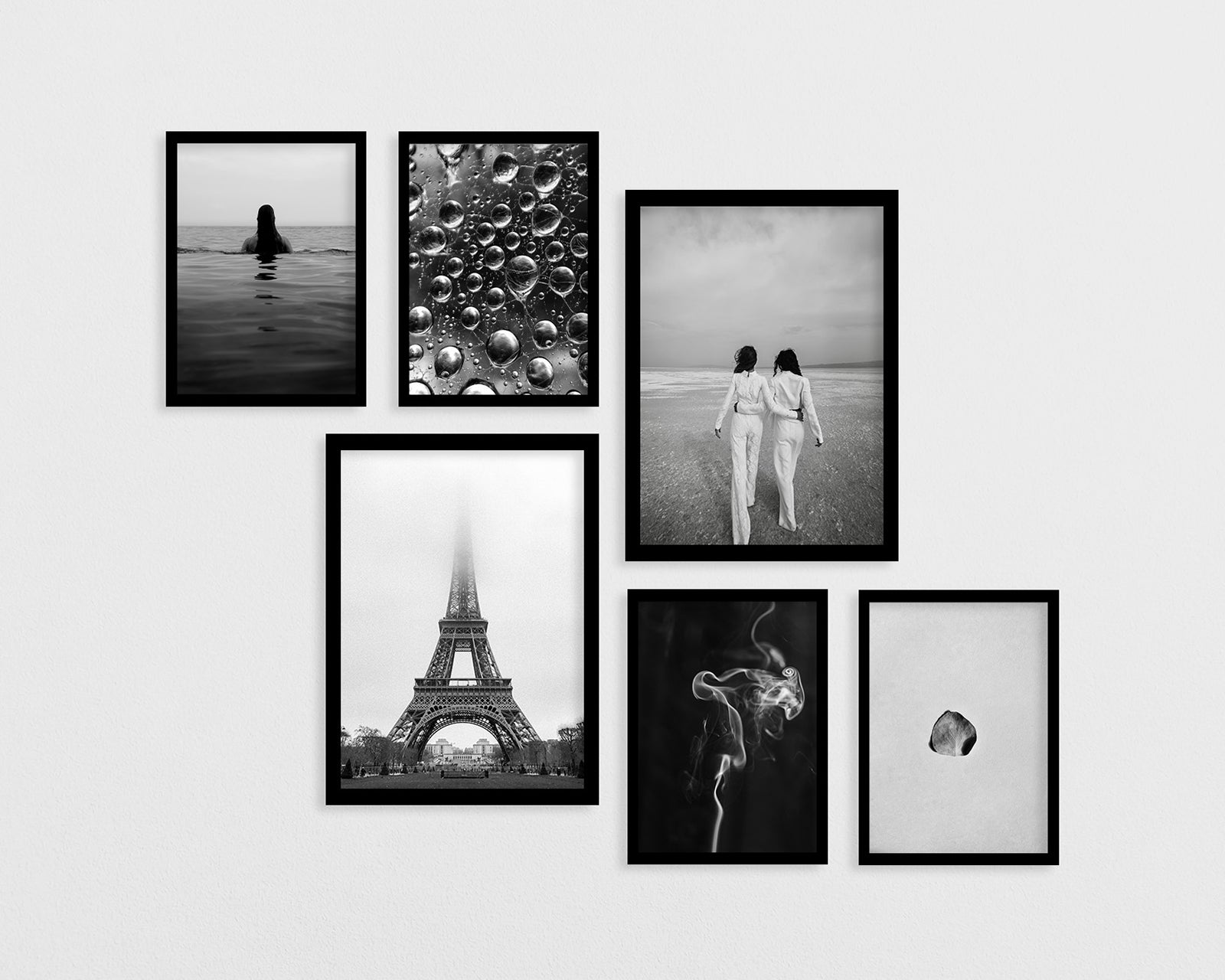 Set of 6 posters: Black and white 