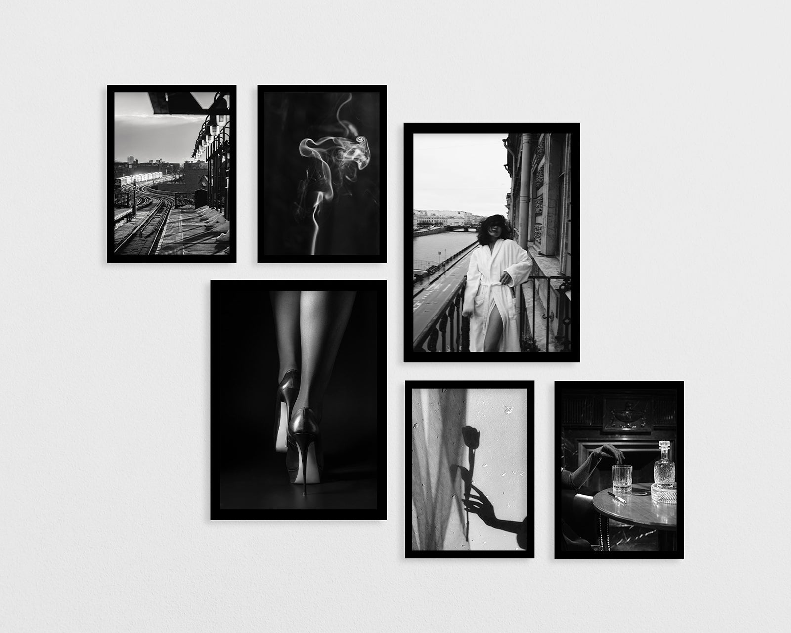 Set of 6 posters: Black and white 
