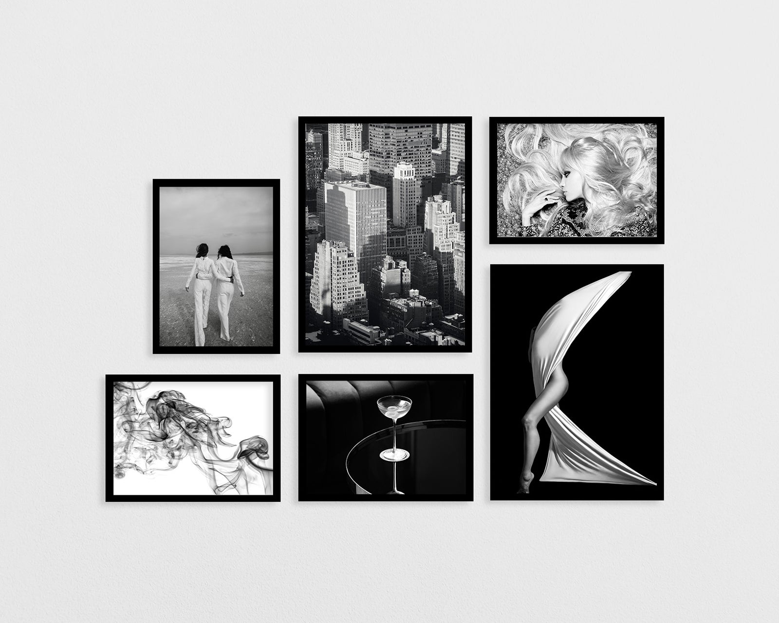 Set of 6 posters: Black and white 