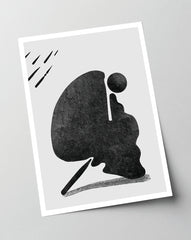 After Hover: Waiting - Abstract in Black and White