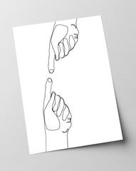 After Hover: Dessin minimaliste - Mains qui se touchent