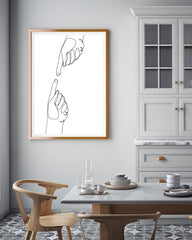 After Hover: Minimalist drawing - Hands touching